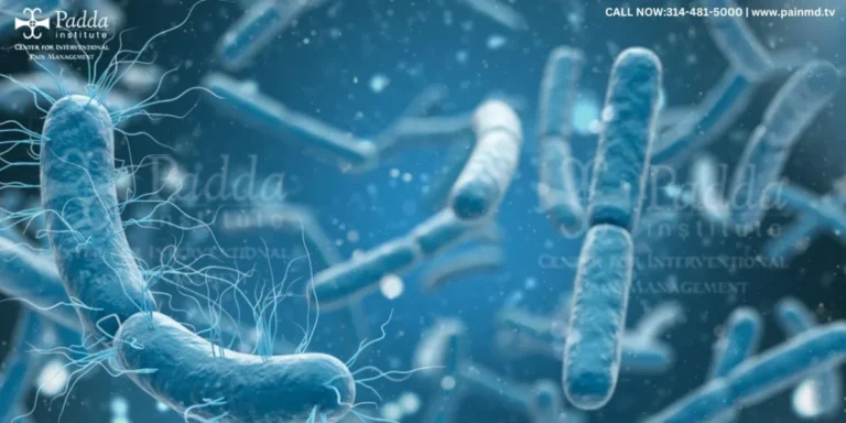 Illustration of rod-shaped bacteria against a blue background