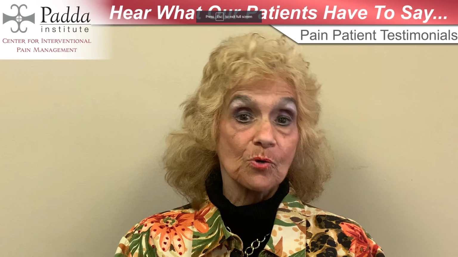 Patient's Story of Overcoming Chronic Pain - Padda Institute